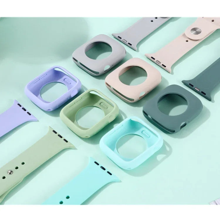 ชุดสายซิลิโคนเปลี่ยนพร้อมเคสกันรอยนาฬิกา สำหรับ Apple Watch Series 3 & 2 & 1 38mm, สำหรับ Apple Watch Series 3 & 2 & 1 42mm