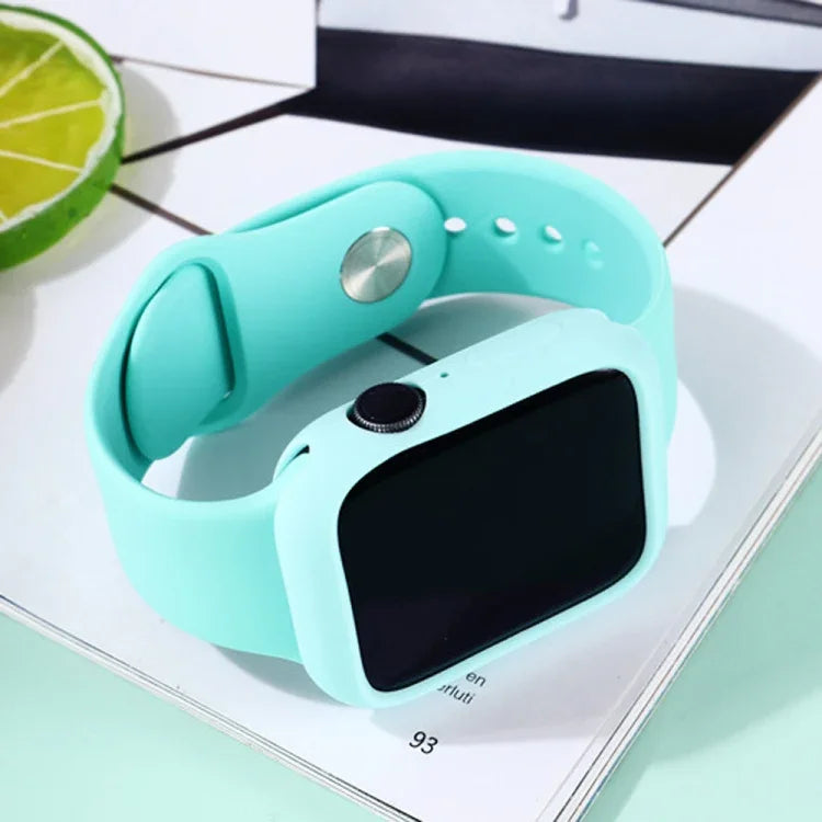 ชุดสายซิลิโคนเปลี่ยนพร้อมเคสกันรอยนาฬิกา สำหรับ Apple Watch Series 3 & 2 & 1 38mm, สำหรับ Apple Watch Series 3 & 2 & 1 42mm