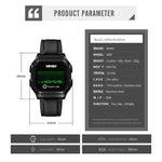 SKMEI 1650 Leather Strap Version LED Digital Display Electronic Watch with Touch Luminous Button, Leather Strap Version