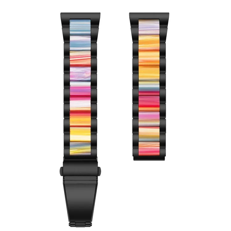 สายรัดข้อมือแบบสามเม็ดเหล็ก + เรซินสำหรับเปลี่ยน สำหรับนาฬิกา Samsung Smart Watch ขนาด 20 มม., สำหรับนาฬิกา Samsung Smart Watch ขนาด 22 มม.
