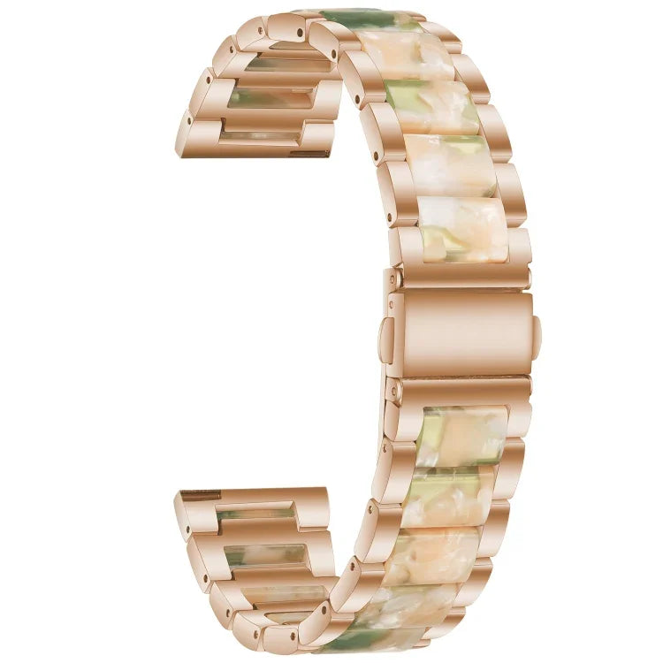 สายรัดข้อมือแบบสามเม็ดเหล็ก + เรซินสำหรับเปลี่ยน สำหรับนาฬิกา Samsung Smart Watch ขนาด 20 มม., สำหรับนาฬิกา Samsung Smart Watch ขนาด 22 มม.