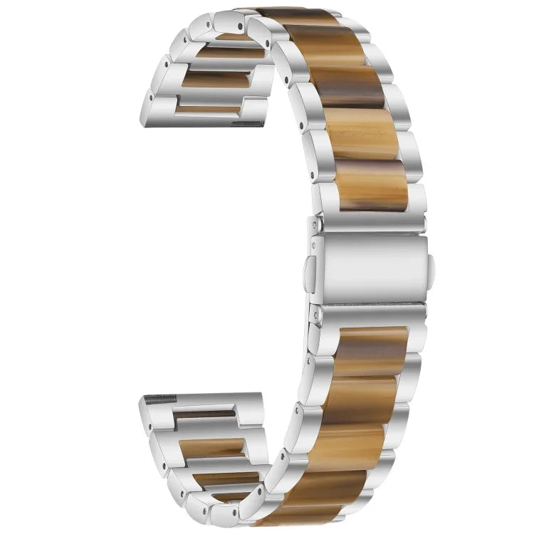 สายรัดข้อมือแบบสามเม็ดเหล็ก + เรซินสำหรับเปลี่ยน สำหรับนาฬิกา Samsung Smart Watch ขนาด 20 มม., สำหรับนาฬิกา Samsung Smart Watch ขนาด 22 มม.