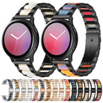 สายรัดข้อมือแบบสามเม็ดเหล็ก + เรซินสำหรับเปลี่ยน สำหรับนาฬิกา Samsung Smart Watch ขนาด 20 มม., สำหรับนาฬิกา Samsung Smart Watch ขนาด 22 มม.