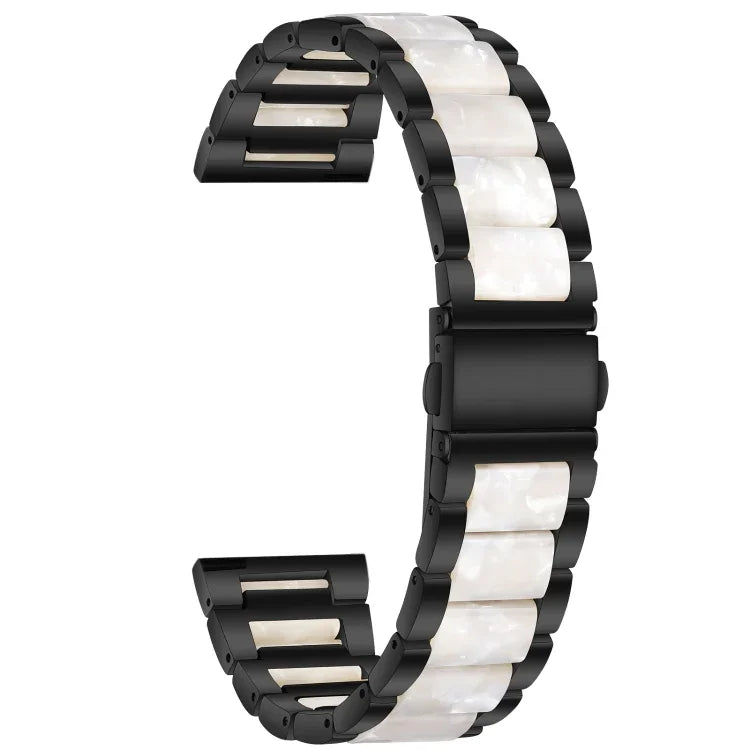 สายรัดข้อมือแบบสามเม็ดเหล็ก + เรซินสำหรับเปลี่ยน สำหรับนาฬิกา Samsung Smart Watch ขนาด 20 มม., สำหรับนาฬิกา Samsung Smart Watch ขนาด 22 มม.