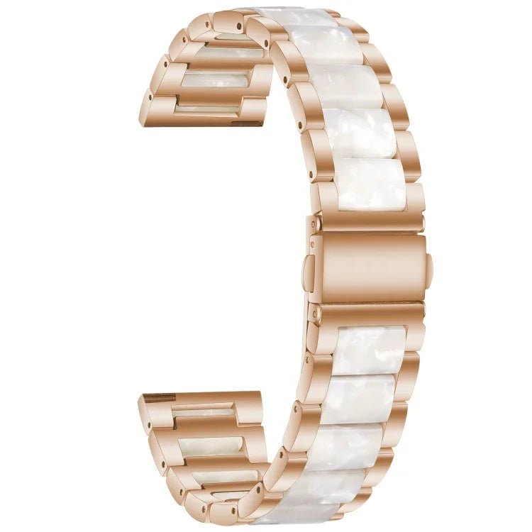 สายรัดข้อมือแบบสามเม็ดเหล็ก + เรซินสำหรับเปลี่ยน สำหรับนาฬิกา Samsung Smart Watch ขนาด 20 มม., สำหรับนาฬิกา Samsung Smart Watch ขนาด 22 มม.