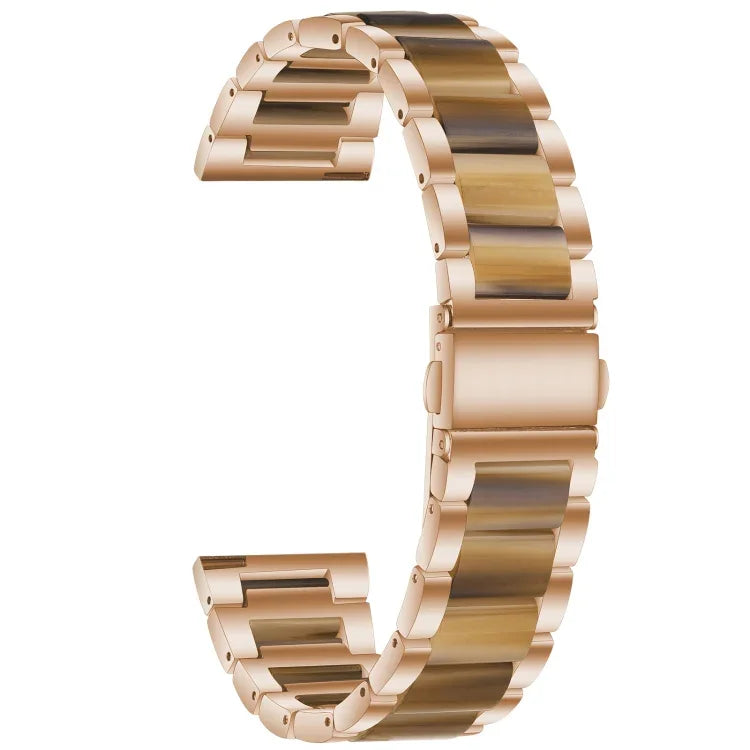 สายรัดข้อมือแบบสามเม็ดเหล็ก + เรซินสำหรับเปลี่ยน สำหรับนาฬิกา Samsung Smart Watch ขนาด 20 มม., สำหรับนาฬิกา Samsung Smart Watch ขนาด 22 มม.