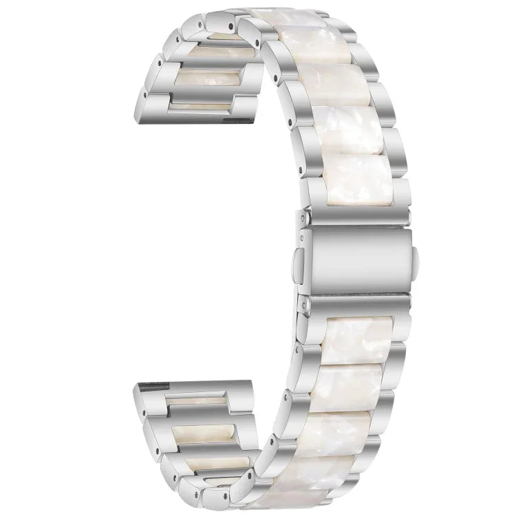 สายรัดข้อมือแบบสามเม็ดเหล็ก + เรซินสำหรับเปลี่ยน สำหรับนาฬิกา Samsung Smart Watch ขนาด 20 มม., สำหรับนาฬิกา Samsung Smart Watch ขนาด 22 มม.