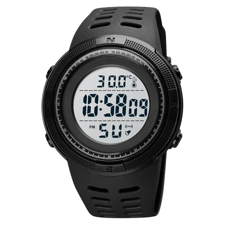 นาฬิกาอิเล็กทรอนิกส์ SKMEI รุ่น 1681 แสดงผลดิจิทัล LED หลายฟังก์ชัน เรืองแสง รองรับการวัดอุณหภูมิร่างกาย/สิ่งแวดล้อม