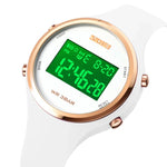 นาฬิกาอิเล็กทรอนิกส์ SKMEI รุ่น 1720 หน้าปัดกลม แสดงผลดิจิทัล LED สายซิลิโคนเรืองแสง