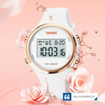 นาฬิกาอิเล็กทรอนิกส์ SKMEI รุ่น 1720 หน้าปัดกลม แสดงผลดิจิทัล LED สายซิลิโคนเรืองแสง