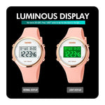 นาฬิกาอิเล็กทรอนิกส์ SKMEI รุ่น 1720 หน้าปัดกลม แสดงผลดิจิทัล LED สายซิลิโคนเรืองแสง