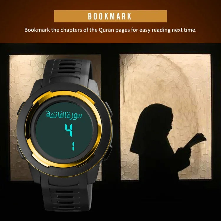 นาฬิกาอิเล็กทรอนิกส์ SKMEI รุ่น 1729 ปฏิทินกิบลา จับเวลา แสดงผลดิจิทัล LED หลายฟังก์ชัน เรืองแสง