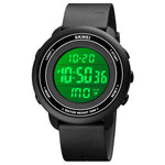 SKMEI 1736 นาฬิกาอิเล็กทรอนิกส์ดิจิทัล LED หน้าปัดกลมสามชั้นเรืองแสง