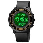 SKMEI 1736 นาฬิกาอิเล็กทรอนิกส์ดิจิทัล LED หน้าปัดกลมสามชั้นเรืองแสง