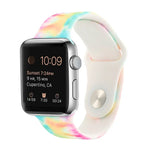 สายรัดนาฬิกาแบบซิลิโคนลายพิมพ์สำหรับ Apple Watch Series, 7 41mm / 6 & SE & 5 & 4 40mm / 3 & 2 & 1 38mm, 7 45mm / 6 & SE & 5 & 4 44mm / 3 & 2 & 1 42mm
