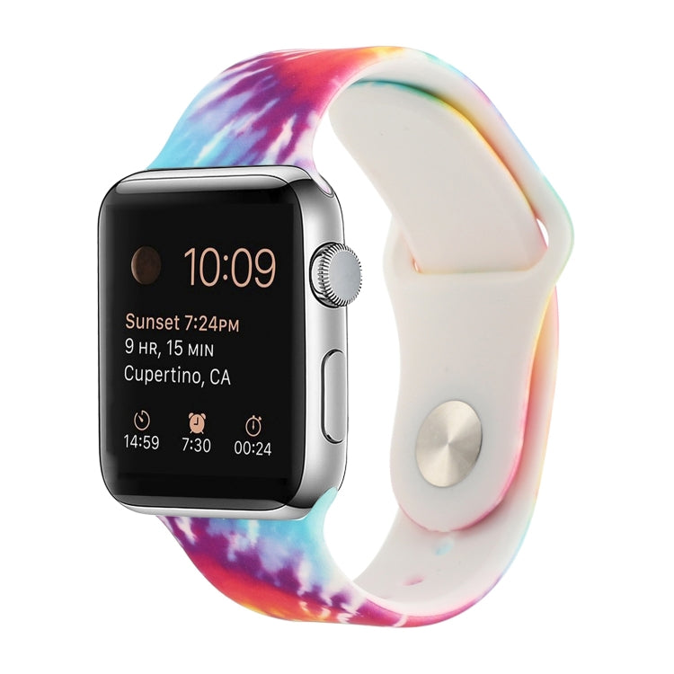 สายรัดนาฬิกาแบบซิลิโคนลายพิมพ์สำหรับ Apple Watch Series, 7 41mm / 6 & SE & 5 & 4 40mm / 3 & 2 & 1 38mm, 7 45mm / 6 & SE & 5 & 4 44mm / 3 & 2 & 1 42mm