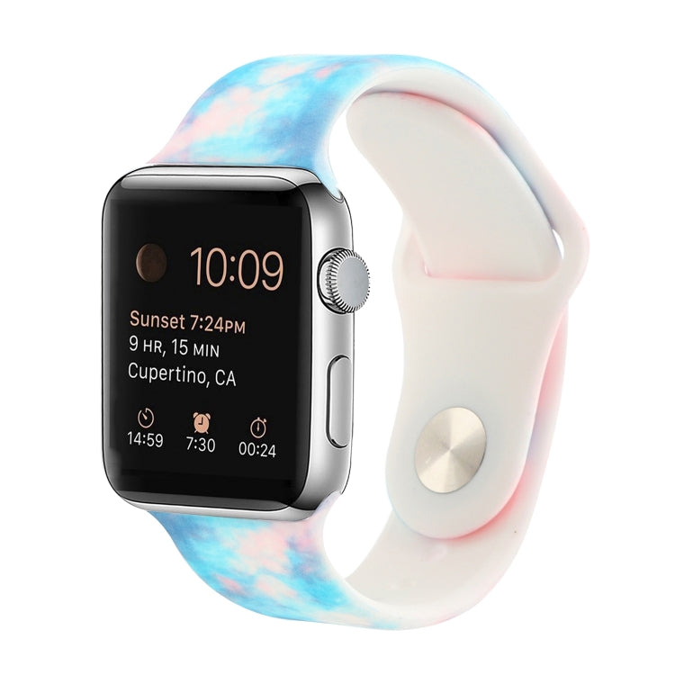 สายรัดนาฬิกาแบบซิลิโคนลายพิมพ์สำหรับ Apple Watch Series, 7 41mm / 6 & SE & 5 & 4 40mm / 3 & 2 & 1 38mm, 7 45mm / 6 & SE & 5 & 4 44mm / 3 & 2 & 1 42mm