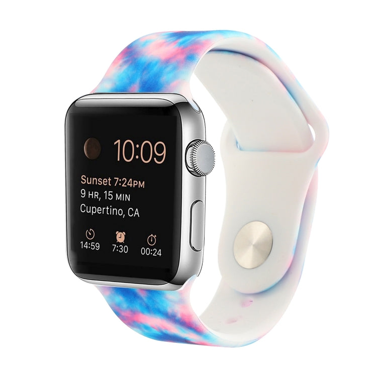 สายรัดนาฬิกาแบบซิลิโคนลายพิมพ์สำหรับ Apple Watch Series, 7 41mm / 6 & SE & 5 & 4 40mm / 3 & 2 & 1 38mm, 7 45mm / 6 & SE & 5 & 4 44mm / 3 & 2 & 1 42mm