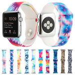 สายรัดนาฬิกาแบบซิลิโคนลายพิมพ์สำหรับ Apple Watch Series, 7 41mm / 6 & SE & 5 & 4 40mm / 3 & 2 & 1 38mm, 7 45mm / 6 & SE & 5 & 4 44mm / 3 & 2 & 1 42mm