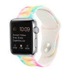 สายรัดนาฬิกาแบบซิลิโคนลายพิมพ์สำหรับ Apple Watch Series, 7 41mm / 6 & SE & 5 & 4 40mm / 3 & 2 & 1 38mm, 7 45mm / 6 & SE & 5 & 4 44mm / 3 & 2 & 1 42mm