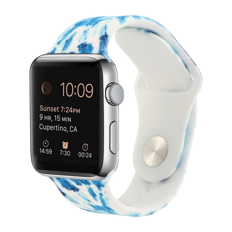 สายรัดนาฬิกาแบบซิลิโคนลายพิมพ์สำหรับ Apple Watch Series, 7 41mm / 6 & SE & 5 & 4 40mm / 3 & 2 & 1 38mm, 7 45mm / 6 & SE & 5 & 4 44mm / 3 & 2 & 1 42mm