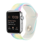 สายรัดนาฬิกาแบบซิลิโคนลายพิมพ์สำหรับ Apple Watch Series, 7 41mm / 6 & SE & 5 & 4 40mm / 3 & 2 & 1 38mm, 7 45mm / 6 & SE & 5 & 4 44mm / 3 & 2 & 1 42mm