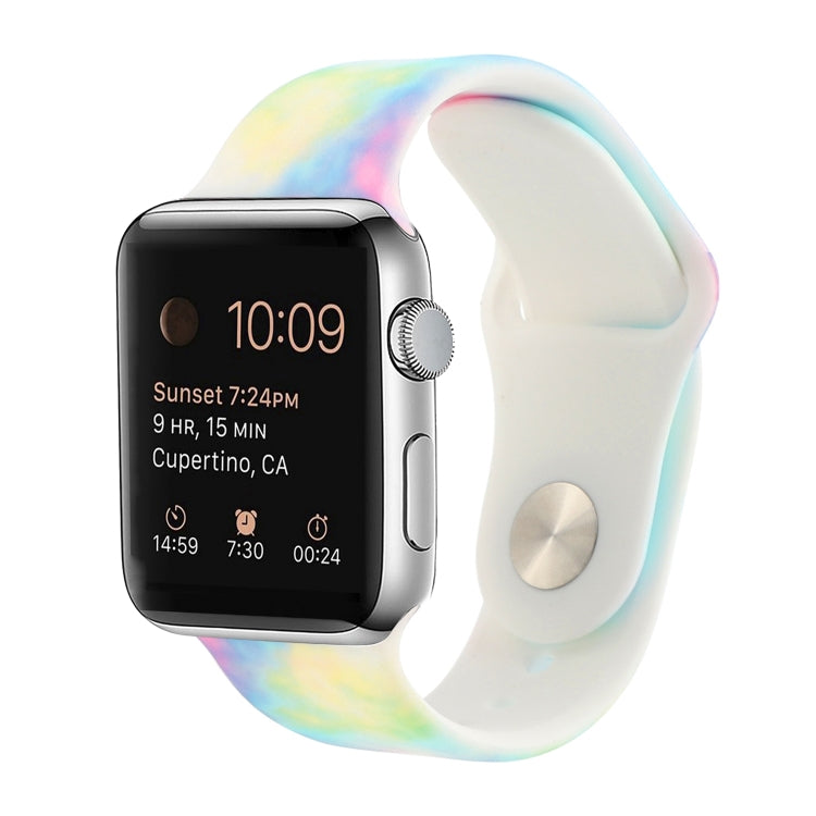สายรัดนาฬิกาแบบซิลิโคนลายพิมพ์สำหรับ Apple Watch Series, 7 41mm / 6 & SE & 5 & 4 40mm / 3 & 2 & 1 38mm, 7 45mm / 6 & SE & 5 & 4 44mm / 3 & 2 & 1 42mm