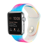 สายรัดนาฬิกาแบบซิลิโคนลายพิมพ์สำหรับ Apple Watch Series, 7 41mm / 6 & SE & 5 & 4 40mm / 3 & 2 & 1 38mm, 7 45mm / 6 & SE & 5 & 4 44mm / 3 & 2 & 1 42mm