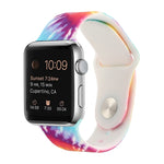สายรัดนาฬิกาแบบซิลิโคนลายพิมพ์สำหรับ Apple Watch Series, 7 41mm / 6 & SE & 5 & 4 40mm / 3 & 2 & 1 38mm, 7 45mm / 6 & SE & 5 & 4 44mm / 3 & 2 & 1 42mm
