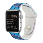 สายรัดนาฬิกาแบบซิลิโคนลายพิมพ์สำหรับ Apple Watch Series, 7 41mm / 6 & SE & 5 & 4 40mm / 3 & 2 & 1 38mm, 7 45mm / 6 & SE & 5 & 4 44mm / 3 & 2 & 1 42mm