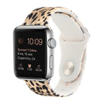 สายรัดนาฬิกาแบบซิลิโคนลายพิมพ์สำหรับ Apple Watch Series, 7 41mm / 6 & SE & 5 & 4 40mm / 3 & 2 & 1 38mm, 7 45mm / 6 & SE & 5 & 4 44mm / 3 & 2 & 1 42mm