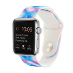 สายรัดนาฬิกาแบบซิลิโคนลายพิมพ์สำหรับ Apple Watch Series, 7 41mm / 6 & SE & 5 & 4 40mm / 3 & 2 & 1 38mm, 7 45mm / 6 & SE & 5 & 4 44mm / 3 & 2 & 1 42mm