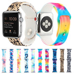 สายรัดนาฬิกาแบบซิลิโคนลายพิมพ์สำหรับ Apple Watch Series, 7 41mm / 6 & SE & 5 & 4 40mm / 3 & 2 & 1 38mm, 7 45mm / 6 & SE & 5 & 4 44mm / 3 & 2 & 1 42mm