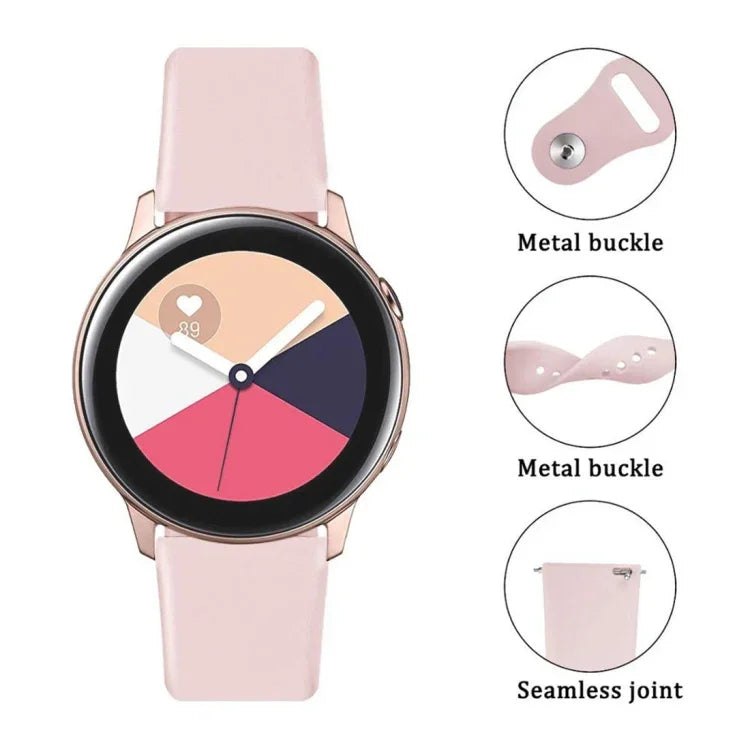 สายรัดนาฬิกาซิลิโคนสีพื้นสำหรับ Galaxy Watch Active 2 ขนาด L, S