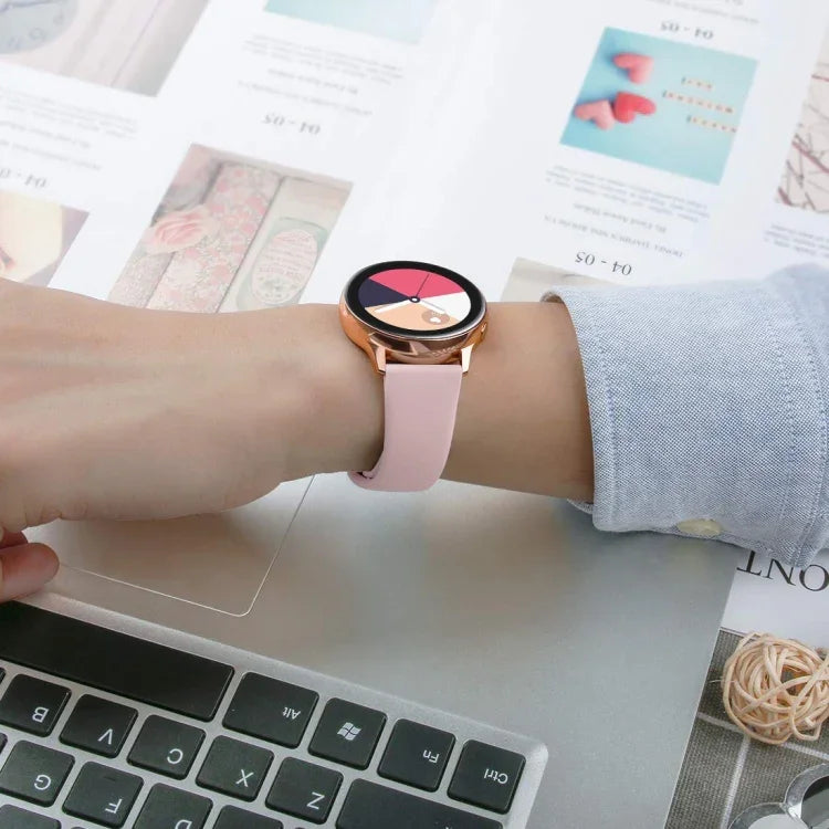 สายรัดนาฬิกาซิลิโคนสีพื้นสำหรับ Galaxy Watch Active 2 ขนาด L, S