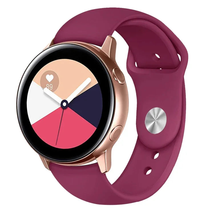 สายรัดนาฬิกาซิลิโคนสีพื้นสำหรับ Galaxy Watch Active 2 ขนาด L, S