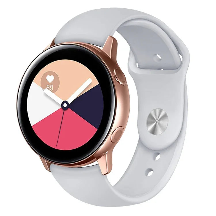 สายรัดนาฬิกาซิลิโคนสีพื้นสำหรับ Galaxy Watch Active 2 ขนาด L, S