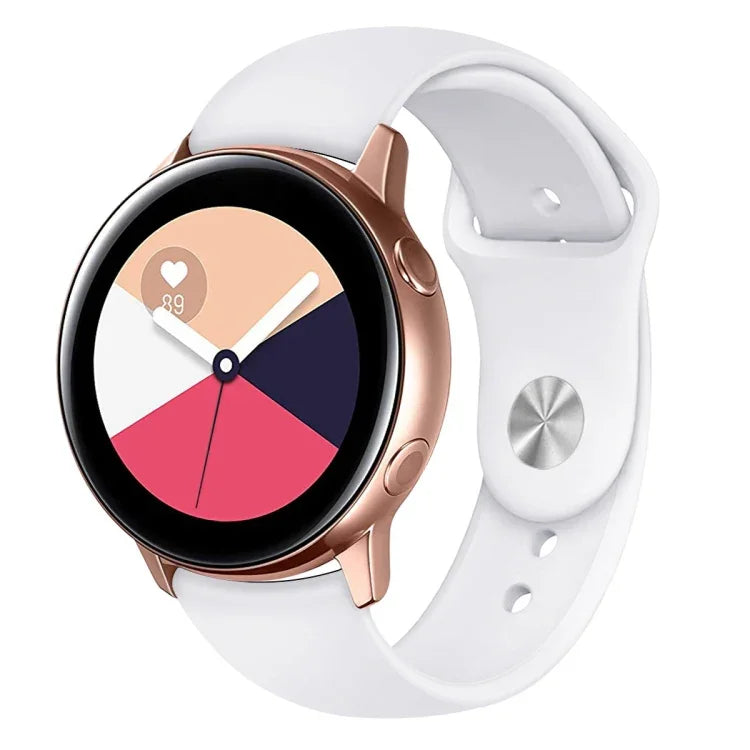 สายรัดนาฬิกาซิลิโคนสีพื้นสำหรับ Galaxy Watch Active 2 ขนาด L, S