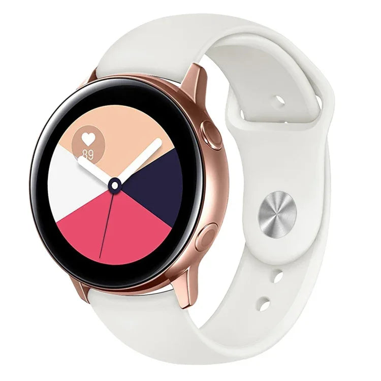 สายรัดนาฬิกาซิลิโคนสีพื้นสำหรับ Galaxy Watch Active 2 ขนาด L, S