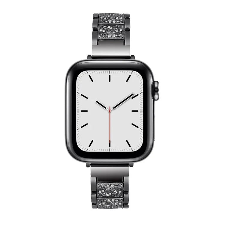 สายรัดนาฬิกาอะลูมิเนียมอัลลอยด์ประดับเพชรสามเม็ด 14mm สำหรับ Apple Watch Series, 7 41mm / 6 & SE & 5 & 4 40mm / 3 & 2 & 1 38mm, 7 45mm / 6 & SE & 5 & 4 44mm / 3 & 2 & 1 42mm