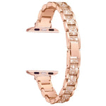 สายรัดนาฬิกาอะลูมิเนียมอัลลอยด์ประดับเพชรสามเม็ด 14mm สำหรับ Apple Watch Series, 7 41mm / 6 & SE & 5 & 4 40mm / 3 & 2 & 1 38mm, 7 45mm / 6 & SE & 5 & 4 44mm / 3 & 2 & 1 42mm