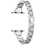 สายรัดนาฬิกาอะลูมิเนียมอัลลอยด์ประดับเพชรสามเม็ด 14mm สำหรับ Apple Watch Series, 7 41mm / 6 & SE & 5 & 4 40mm / 3 & 2 & 1 38mm, 7 45mm / 6 & SE & 5 & 4 44mm / 3 & 2 & 1 42mm