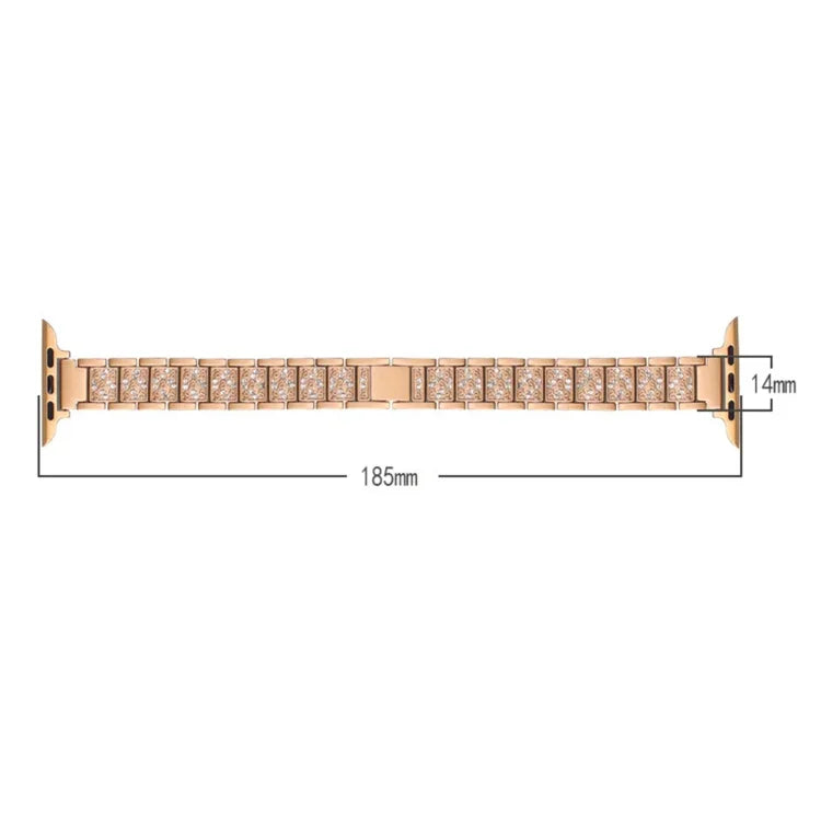 สายรัดนาฬิกาอะลูมิเนียมอัลลอยด์ประดับเพชรสามเม็ด 14mm สำหรับ Apple Watch Series, 7 41mm / 6 & SE & 5 & 4 40mm / 3 & 2 & 1 38mm, 7 45mm / 6 & SE & 5 & 4 44mm / 3 & 2 & 1 42mm