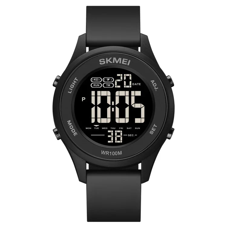 SKMEI 1758 นาฬิกาอิเล็กทรอนิกส์สายซิลิโคนเรืองแสง หน้าจอดิจิทัล LED อเนกประสงค์