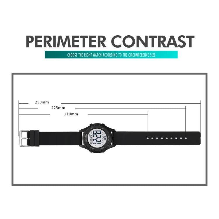 SKMEI 1758 นาฬิกาอิเล็กทรอนิกส์สายซิลิโคนเรืองแสง หน้าจอดิจิทัล LED อเนกประสงค์