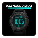 SKMEI 1758 นาฬิกาอิเล็กทรอนิกส์สายซิลิโคนเรืองแสง หน้าจอดิจิทัล LED อเนกประสงค์