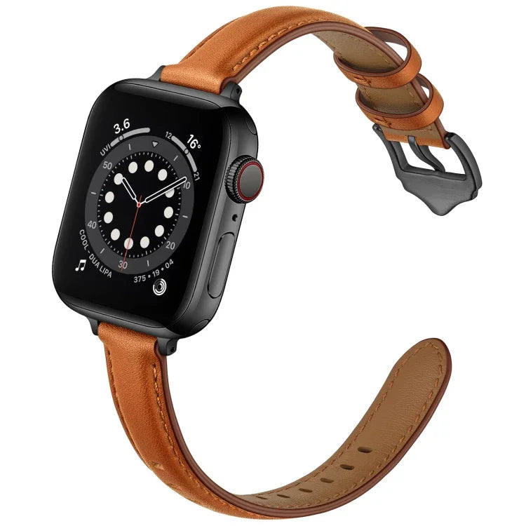 สายรัดนาฬิกาหนังสไตล์ธุรกิจสำหรับ Apple Watch Series, 7 41mm / 6 & SE & 5 & 4 40mm / 3 & 2 & 1 38mm, 7 45mm / 6 & SE & 5 & 4 44mm / 3 & 2 & 1 42mm