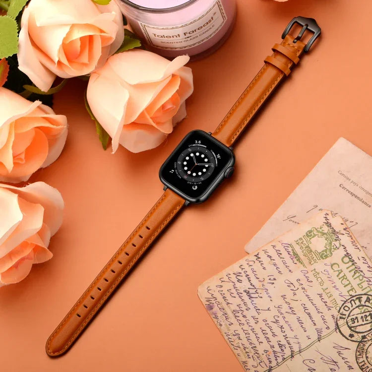 สายรัดนาฬิกาหนังสไตล์ธุรกิจสำหรับ Apple Watch Series, 7 41mm / 6 & SE & 5 & 4 40mm / 3 & 2 & 1 38mm, 7 45mm / 6 & SE & 5 & 4 44mm / 3 & 2 & 1 42mm