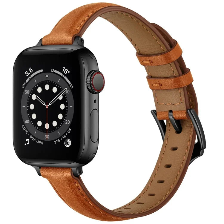 สายรัดนาฬิกาหนังสไตล์ธุรกิจสำหรับ Apple Watch Series, 7 41mm / 6 & SE & 5 & 4 40mm / 3 & 2 & 1 38mm, 7 45mm / 6 & SE & 5 & 4 44mm / 3 & 2 & 1 42mm