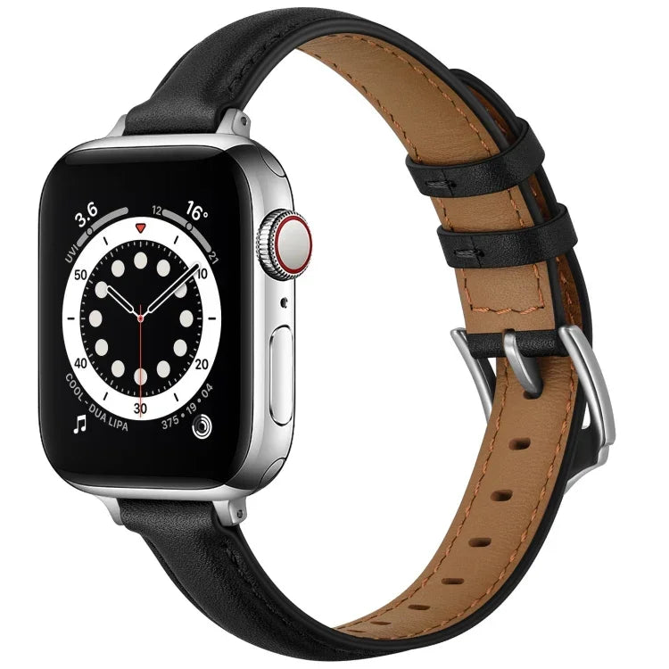 สายรัดนาฬิกาหนังสไตล์ธุรกิจสำหรับ Apple Watch Series, 7 41mm / 6 & SE & 5 & 4 40mm / 3 & 2 & 1 38mm, 7 45mm / 6 & SE & 5 & 4 44mm / 3 & 2 & 1 42mm